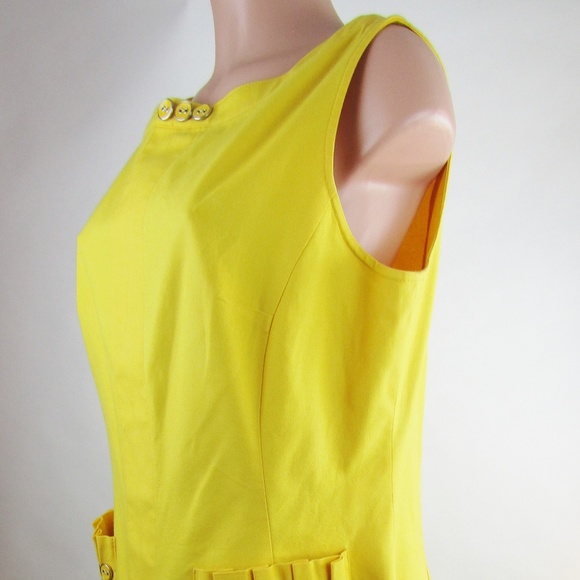 Suze Chin Yellow Sleeveless Dress w/ Pockets - Picture 6 of 8